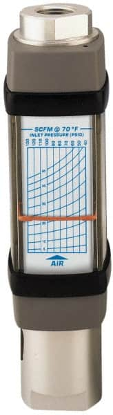 Hedland - 1/4" NPTF Port Plugged Gage Port Flowmeter - 600 Max psi, 30 SCFM, Anodized Aluminum - Caliber Tooling