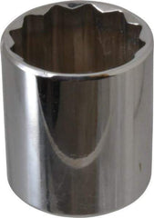 Proto - 3/8" Drive, Standard Hand Socket - 12 Points, 1-5/16" OAL, Chrome Vanadium, Chrome Finish - Caliber Tooling