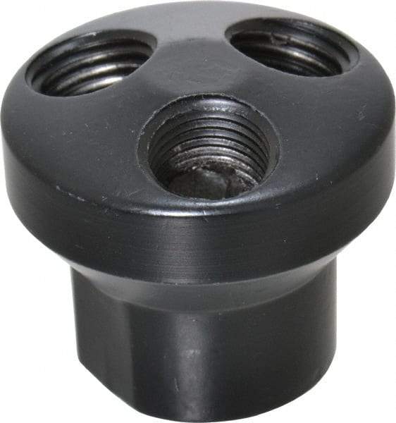 Value Collection - 1/4" Inlet, 1/4" Outlet Manifold - 1-1/2" Long x 1-1/2" Wide 1-1/2" High, 5/8" Mount Hole, 1 Inlet Port, 3 Outlet Ports - Caliber Tooling