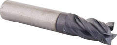 SGS - 1/2", 4 Flute, Single End, Solid Carbide, 0.01" Corner Radius End Mill - 3" OAL, Right Hand Flute, 1" LOC, Right Hand Cut - Caliber Tooling