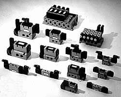 SMC PNEUMATICS - 3.6 CV Flow Rate Pilot Operated Solenoid Valve - 1/2" Inlet, Interface Speed Control Manifold Option - Caliber Tooling