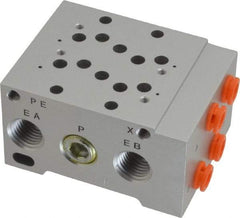 SMC PNEUMATICS - 0.7 CV Flow Rate, 2 Station Pilot Operated Solenoid Valve - 1/4" Push to Connect Inlet, Bar Manifold Base Mounted - Caliber Tooling