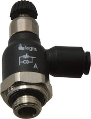 Legris - 4mm Tube OD x 1/8 Male BSPP Compact Meter Out Flow Control Valve - 14.5 to 145 psi, Nylon - Caliber Tooling