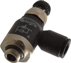 Legris - 8mm Tube OD x 1/8 Male BSPP Compact Meter Out Flow Control Valve - 14.5 to 145 psi, Nylon - Caliber Tooling