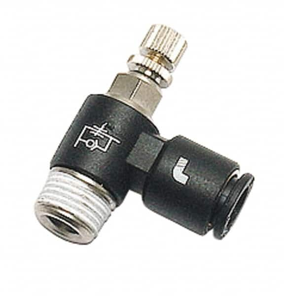 Legris - 8mm Tube OD x 3/8" BSPP Miniature Flow Control Regulator - 0 to 145 psi & Nylon Material - Caliber Tooling