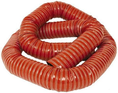 Hi-Tech Duravent - 4" ID, 10 Hg Vac Rating, 26 psi, Fiberglass Vacuum & Duct Hose - 12' Long, Brick Red, 4" Bend Radius, -75 to 500°F (Intermittent to 600) - Caliber Tooling