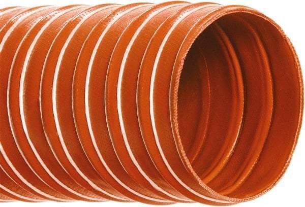 Hi-Tech Duravent - 1" ID, 20 Hg Vac Rating, 36 psi, Fiberglass Vacuum & Duct Hose - 12' Long, Brick Red, 1" Bend Radius, -75 to 500°F (Intermittent to 600) - Caliber Tooling