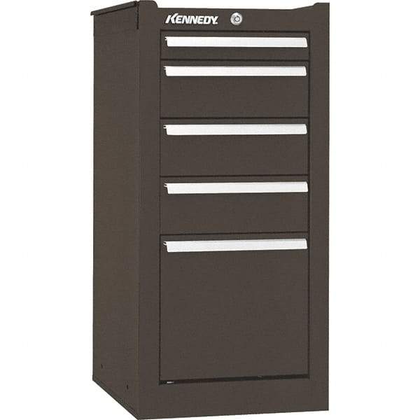 Kennedy - 5 Drawer Brown Side Cabinet - 13-5/8" Wide x 29" High x 20" Deep, Use with 29" Wide Roller Cabinet - Caliber Tooling