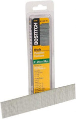 Stanley Bostitch - 18 Gauge 0.05" Shank Diam 1" Long Brad Nails for Power Nailers - Steel, Bright Finish, Ring Shank, Straight Stick Adhesive Collation, Brad Head, Chisel Point - Caliber Tooling