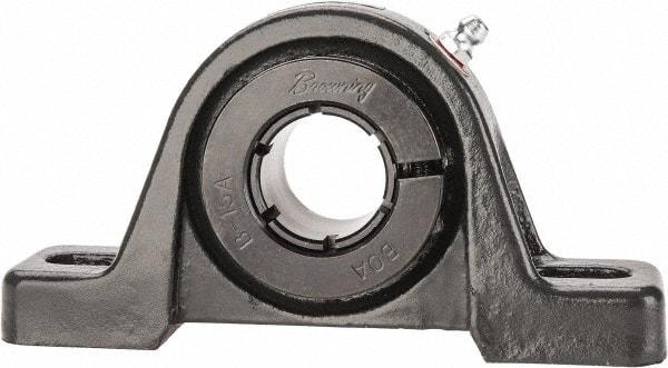 Browning - 1" ID, 5-1/2" OAL x 2-13/16" OAH Pillow Block - 1,651 Lb Static Cap, 2,801 Lb Dyn Cap, 4-1/8" Btw Mnt Hole Ctrs, 1-7/16" Base-to-Ctr Ht, Cast Iron - Caliber Tooling