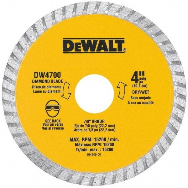 DeWALT - 8" Diam, 5/8" Arbor Hole Diam, Wet & Dry Cut Saw Blade - Diamond-Tipped, Standard Round Arbor - Caliber Tooling