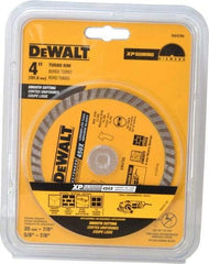 DeWALT - 4" Diam, 7/8" Arbor Hole Diam, Wet & Dry Cut Saw Blade - Diamond-Tipped, Standard Round Arbor - Caliber Tooling