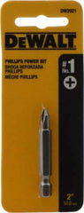 DeWALT - #1 Phillips Screwdriver Bit - 1/4" Hex Drive, 2" OAL - Caliber Tooling