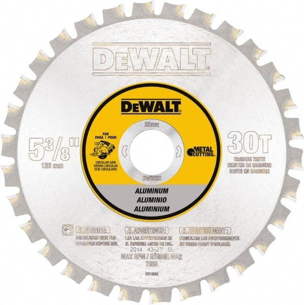 DeWALT - 5-3/8" Diam, 30 Tooth Wet & Dry Cut Saw Blade - Steel, Standard Round Arbor - Caliber Tooling