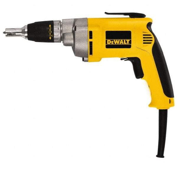 DeWALT - Pistol Grip Handle, 2,500 RPM, 132 In/Lb Torque, Electric Screwdriver - 1/4" Bit Holder, 120 Volts, 6.5 Amps - Caliber Tooling