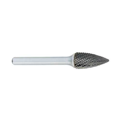 ‎SG-1 -1/4 × 5/8 LOC × 1/4 Shank × 2 OAL Pointed Tree Carbide Medium Tough Cut Burr - Caliber Tooling