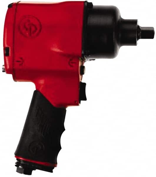 Chicago Pneumatic - 1/2" Drive, 6,400 RPM, 525 Ft/Lb Torque Impact Wrench - Pistol Grip Handle, 1,320 IPM, 25 CFM, 90 psi, 1/4" NPT Inlet - Caliber Tooling