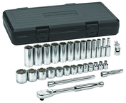 30 Piece - 3/8" Drive - 12 Point - Socket & Ratchet Set SAE - Caliber Tooling