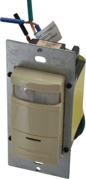 Leviton - 2,100 Square Ft. Coverage, Infrared Occupancy Sensor Wall Switch - 800 at 120 V Incandescent, 1,200 at 120 V and 2,700 at 277 V Fluorescent, 120 to 277 VAC, Ivory - Caliber Tooling