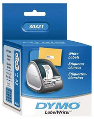 Dymo - 3-1/2" Long, White Die Cut Paper with Semi Perm. Adhesive Shipping Label - For DYMO LabelWriter Printers - Caliber Tooling