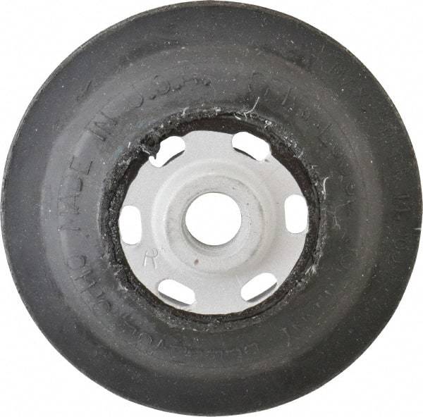 Made in USA - 4-1/2" Diam Disc Backing Smooth Backing Pad - 5/8" Shank Diam, Medium Density, 11,000 RPM - Caliber Tooling