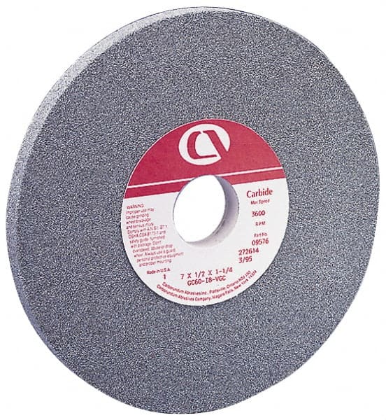 Grier Abrasives - 8" Diam x 1-1/4" Hole x 1/4" Thick, J Hardness, 60 Grit Surface Grinding Wheel - Caliber Tooling