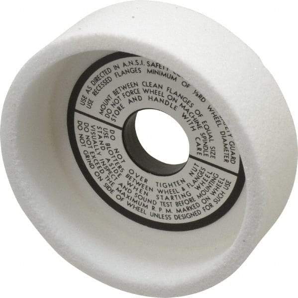 Grier Abrasives - 5" Diam, 1-1/4" Hole Size, 1-1/2" Overall Thickness, 60 Grit, Type 6 Tool & Cutter Grinding Wheel - Medium Grade, Aluminum Oxide, H Hardness, Vitrified Bond, 4,966 RPM - Caliber Tooling