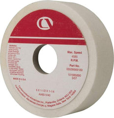 Grier Abrasives - 5" Diam, 1-1/4" Hole Size, 1-1/2" Overall Thickness, 60 Grit, Type 6 Tool & Cutter Grinding Wheel - Medium Grade, Aluminum Oxide, I Hardness, Vitrified Bond, 4,966 RPM - Caliber Tooling