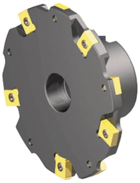 Kennametal - Shell Mount Connection, 1/2" Cutting Width, 0.942" Depth of Cut, 4" Cutter Diam, 1" Hole Diam, 9 Tooth Indexable Slotting Cutter - 90° LN Toolholder, LNE 1255... Insert - Caliber Tooling