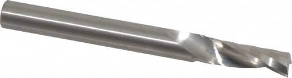 Onsrud - 1/4" Cutting Diam x 3/4" Length of Cut, 1 Flute, Upcut Spiral Router Bit - Uncoated, Right Hand Cut, Solid Carbide, 2-1/2" OAL x 1/4" Shank Diam, Single Edge, 21° Helix Angle - Caliber Tooling