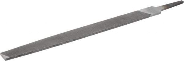 Nicholson - 10" Long, Smooth Cut, Flat American-Pattern File - Double Cut, 1/4" Overall Thickness, Tang - Caliber Tooling