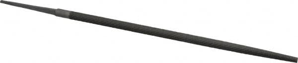 Nicholson - 10" Long, Second Cut, Round American-Pattern File - Single Cut, Tang - Caliber Tooling