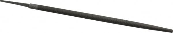 Nicholson - 12" Long, Second Cut, Round American-Pattern File - Single Cut, Tang - Caliber Tooling