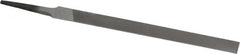 Nicholson - 6" Long, Smooth Cut, Half Round American-Pattern File - Single, Double Cut, 11/64" Overall Thickness, Tang - Caliber Tooling