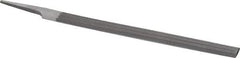 Nicholson - 8" Long, Second Cut, Half Round American-Pattern File - Double Cut, 7/32" Overall Thickness, Tang - Caliber Tooling