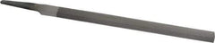 Nicholson - 8" Long, Smooth Cut, Half Round American-Pattern File - Single, Double Cut, 7/32" Overall Thickness, Tang - Caliber Tooling