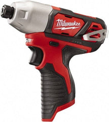 Milwaukee Tool - 12 Volt, 1/4" Drive, 1,000 In/Lb Torque, Cordless Impact Driver - Pistol Grip Handle, 2500 RPM, Lithium-Ion, Bare Tool - Caliber Tooling