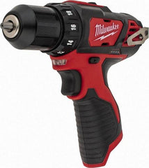 Milwaukee Tool - 12 Volt 3/8" Chuck Pistol Grip Handle Cordless Drill - 0-400 & 0-1500 RPM, Keyless Chuck, Reversible, Lithium-Ion Batteries Not Included - Caliber Tooling