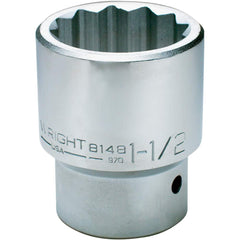 Wright Tool & Forge - Hand Sockets; Drive Size (Inch): 1 ; Size (Inch): 3-1/8 ; Type: Standard ; Tool Type: Hand Socket ; Number of Points: 12 ; Finish/Coating: Full Polish Chrome - Exact Industrial Supply
