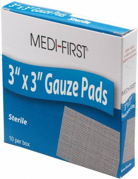 Medique - 3" Long x 3" Wide, General Purpose Pads - White, Gauze Bandage - Caliber Tooling