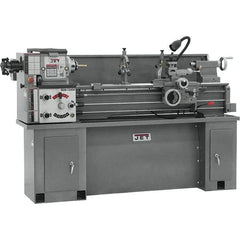 Jet - 13" Swing, 40" Between Centers, 230 Volt, Single Phase Bench Lathe - 5MT Taper, 2 hp, 60 to 1,240 RPM, 1-3/8" Bore Diam, 30" Deep x 29" High x 75-1/2" Long - Caliber Tooling