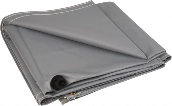 PRO-SAFE - Tarp-Shaped Heavy Duty Flame Retardant Roof Leak Diverter - 20' Long x 20' Wide x 18 mil Thick, Gray - Caliber Tooling