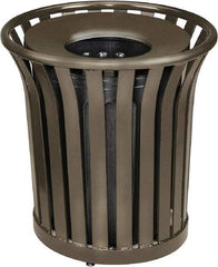 Rubbermaid - 36 Gal Bronze Round Decorative Waste Receptacle With Top - Steel, 826mm High - Caliber Tooling