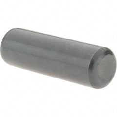 Value Collection - 1/2" Diam x 1-1/2" Pin Length Grade 8 Alloy Steel Standard Dowel Pin - Bright Finish, C 47-58 & C 60 (Surface) Hardness, 29,450 Lb (Single Shear), 58,900 Lb (Double Shear) Breaking Strength, 1 Beveled & 1 Rounded End - Caliber Tooling