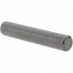 Value Collection - 3/8" Diam x 2" Pin Length Grade 8 Alloy Steel Standard Dowel Pin - Bright Finish, C 47-58 & C 60 (Surface) Hardness, 16,550 Lb (Single Shear), 33,100 Lb (Double Shear) Breaking Strength, 1 Beveled & 1 Rounded End - Caliber Tooling