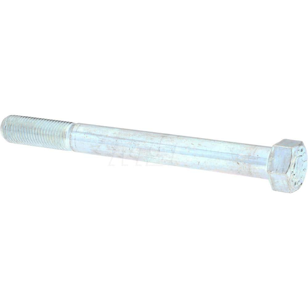 Hex Head Cap Screw: 1-14 x 5-1/2″, Grade 9 Alloy Steel, Zinc-Plated Clear Chromate