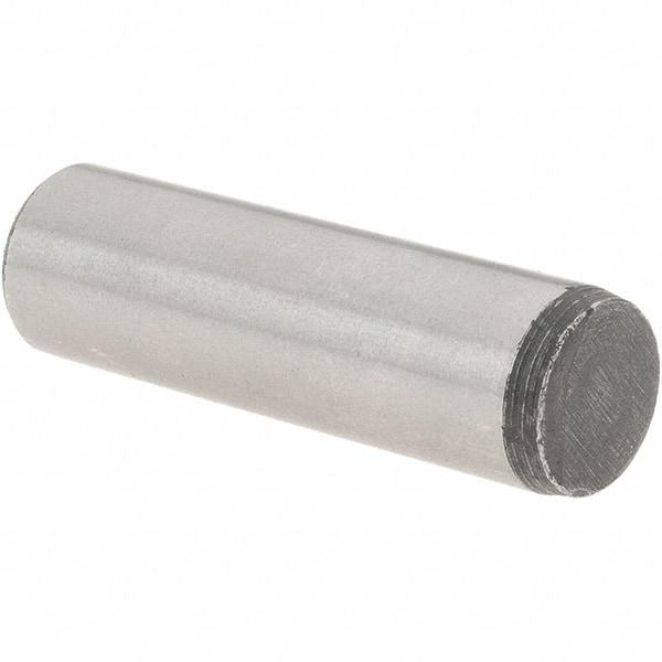 Value Collection - 7/16" Diam x 1-1/2" Pin Length Grade 8 Alloy Steel Standard Dowel Pin - C 50-58 Hardness, 39,100 Lb Breaking Strength, 1 Beveled & 1 Rounded End - Caliber Tooling