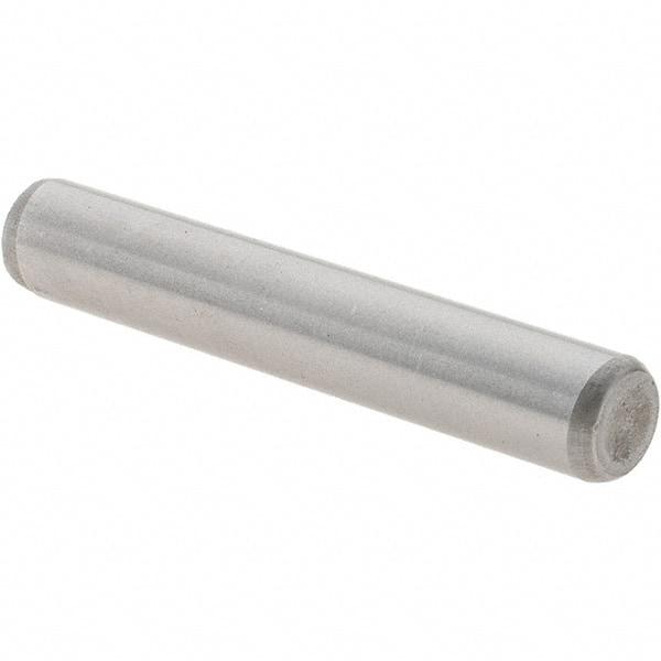 Value Collection - 1/4" Diam x 1-1/2" Pin Length Grade 8 Alloy Steel Standard Dowel Pin - C 50-58 Hardness, 12,800 Lb Breaking Strength, 1 Beveled & 1 Rounded End - Caliber Tooling