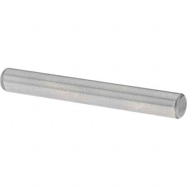 Value Collection - 3/16" Diam x 1-1/2" Pin Length Grade 8 Alloy Steel Standard Dowel Pin - C 50-58 Hardness, 7,200 Lb Breaking Strength, 1 Beveled & 1 Rounded End - Caliber Tooling