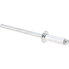 Value Collection - Size 45 Dome Head Aluminum Open End Blind Rivet - Aluminum Mandrel, 0.251" to 0.312" Grip, 1/4" Head Diam, 0.129" to 0.133" Hole Diam, 0.462" Length Under Head, 1/8" Body Diam - Caliber Tooling